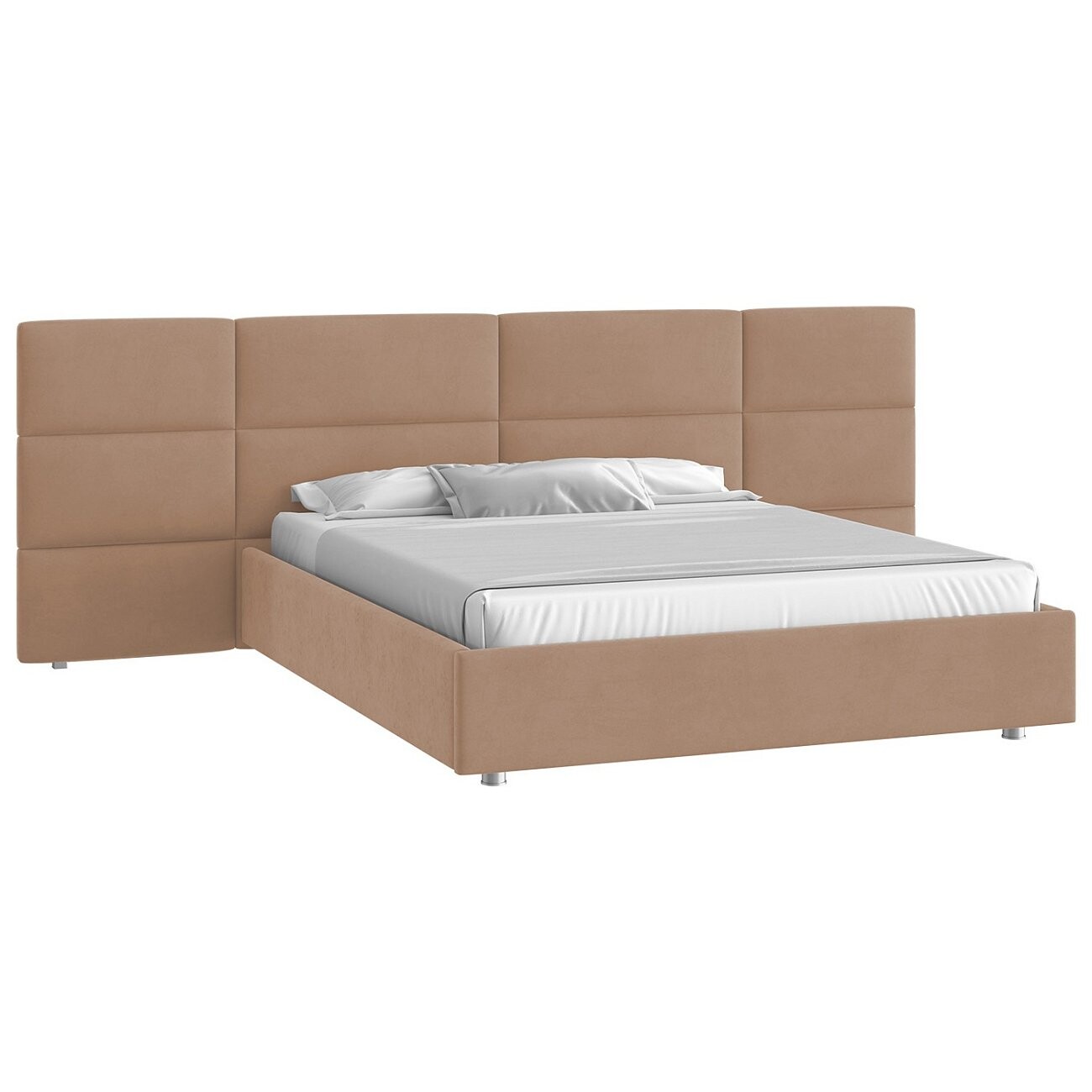 Кровать с подъемным механизмом полутораспальная 140х200 см бежевая "Тренд" - изображение 2