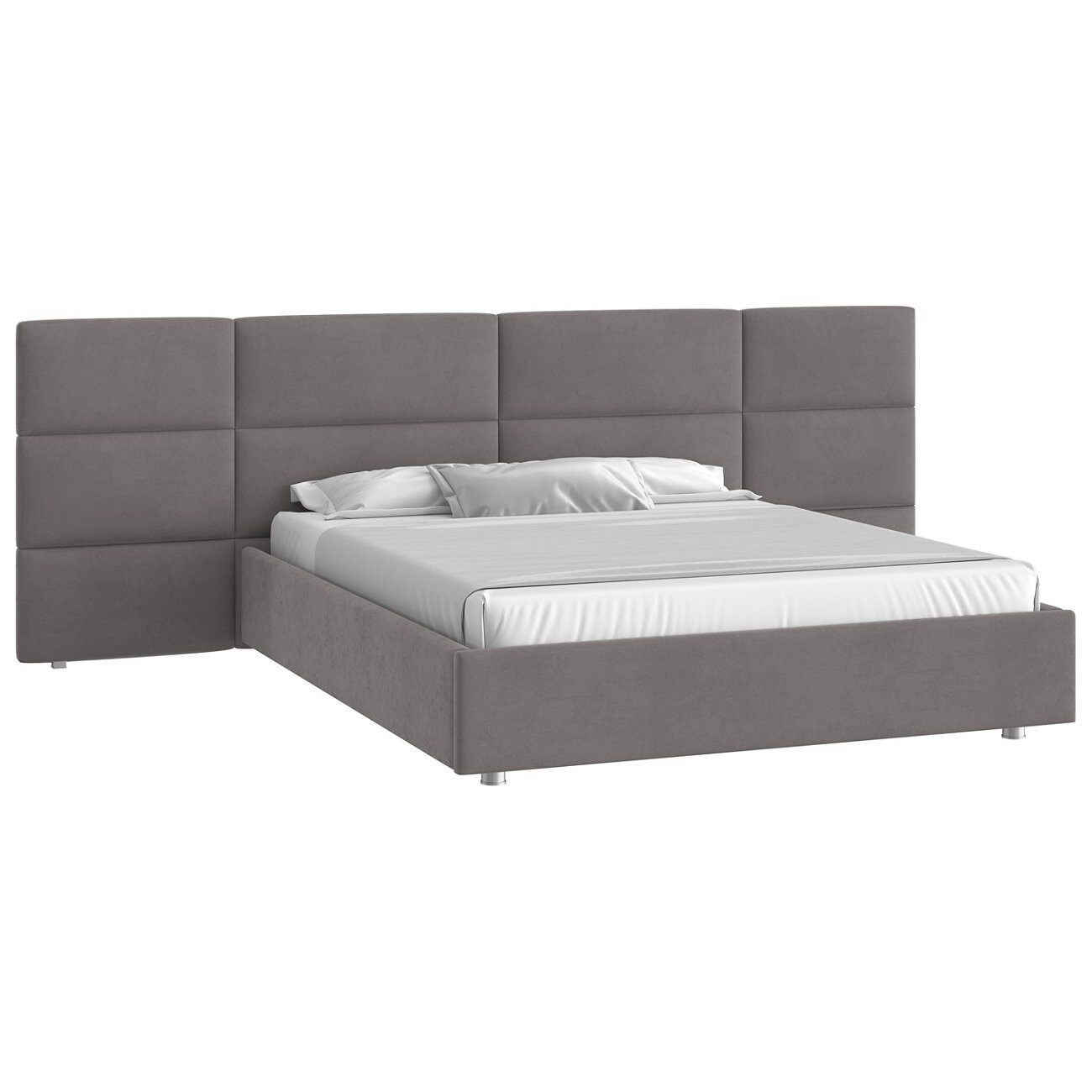 Кровать с подъемным механизмом двуспальная 160х200 см серая "Тренд" - изображение 3