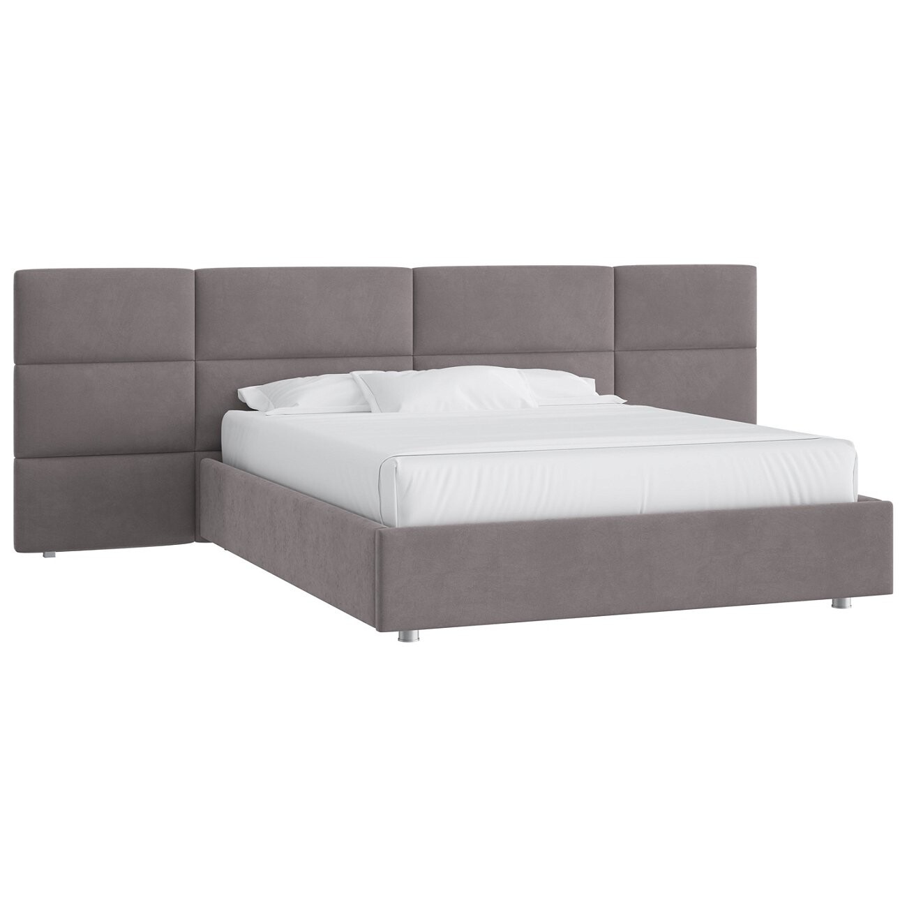 Кровать с подъемным механизмом двуспальная 180х200 см пепельная "Тренд" - изображение 4
