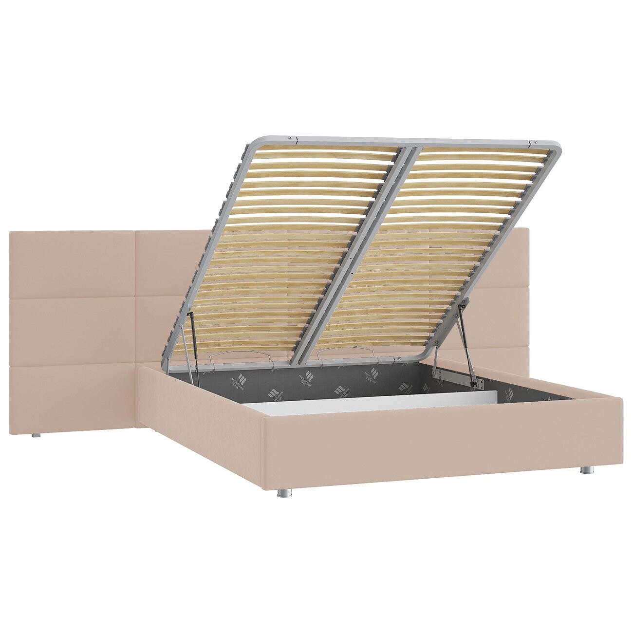 Кровать с подъемным механизмом двуспальная 180х200 см кремовая "Тренд" - изображение 4