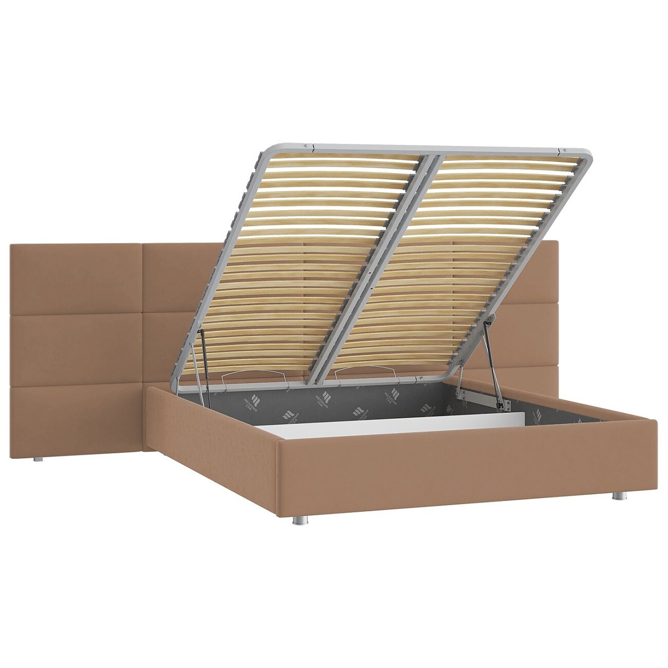 Кровать с подъемным механизмом двуспальная 180х200 см бежевая "Тренд" - изображение 4