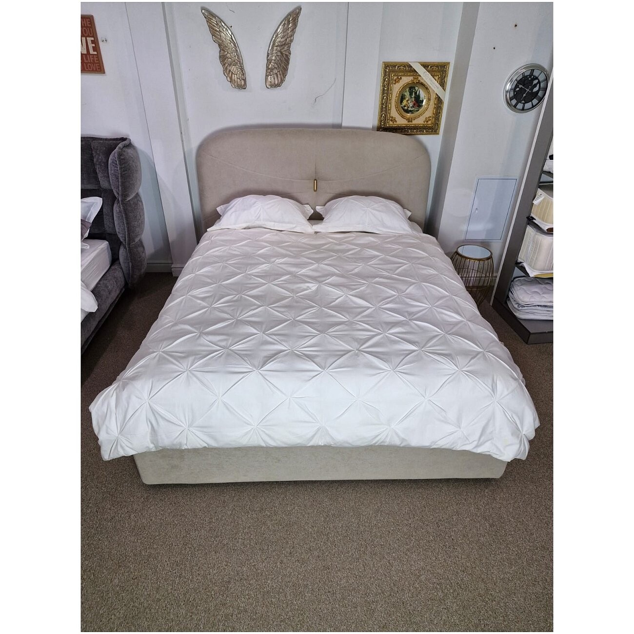 Кровать двуспальная кремовая 160х200 "Лондон" - изображение 3