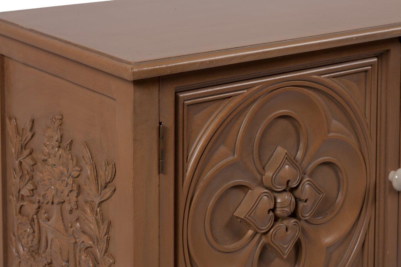 Буфет низкий деревянный с полкой и резьбой Kristoff - изображение 2