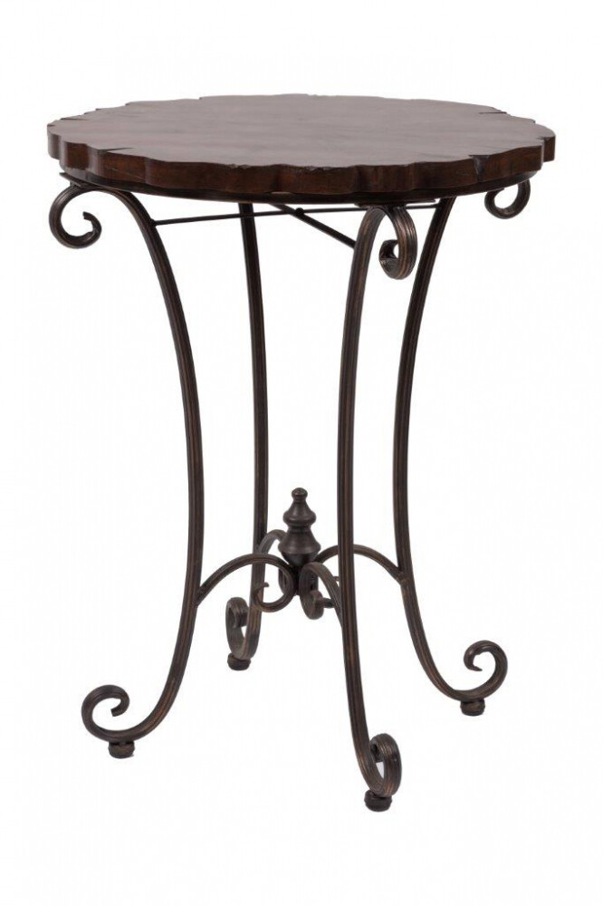 Приставной столик круглый темно-коричневый 50 см Shawnette