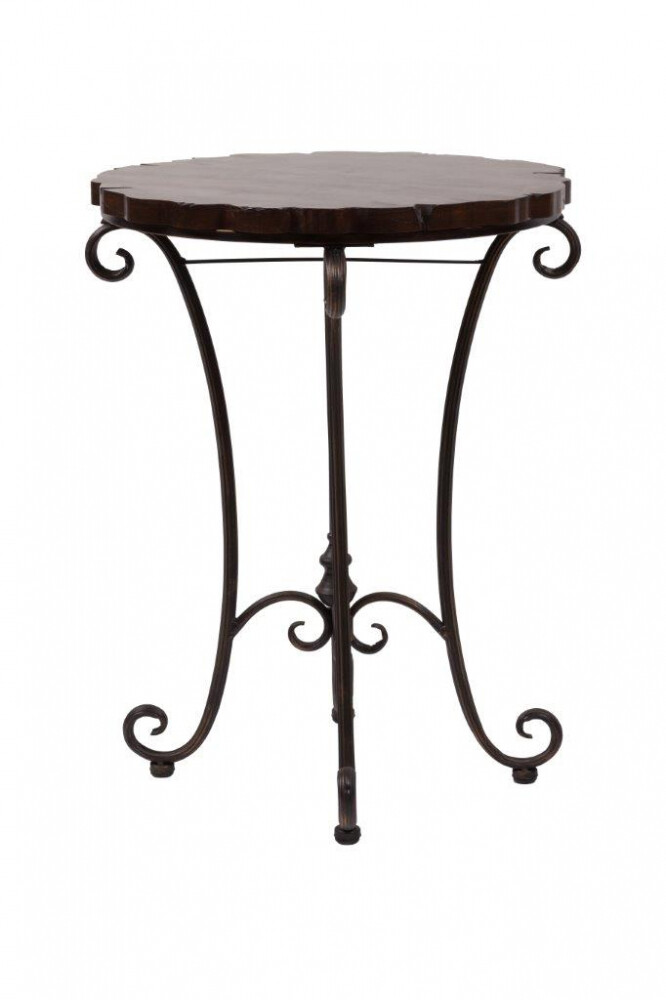 Приставной столик круглый темно-коричневый 50 см Shawnette