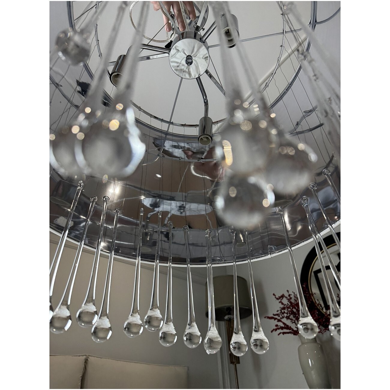 Люстра подвесная с хрустальными подвесками хром Camilla - изображение 4