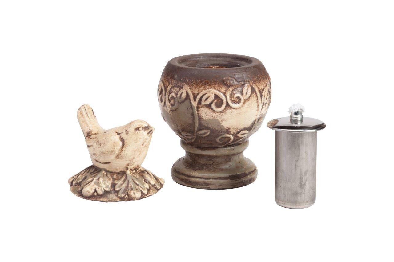 Статуэтка декоративная керамическая 22х13 см бежевая "Птичка на шаре" - изображение 3