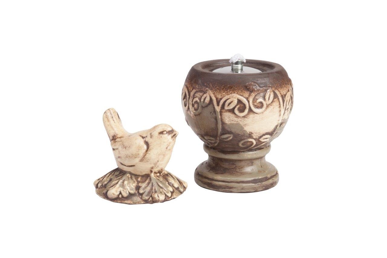 Статуэтка декоративная керамическая 22х13 см бежевая "Птичка на шаре" - изображение 4