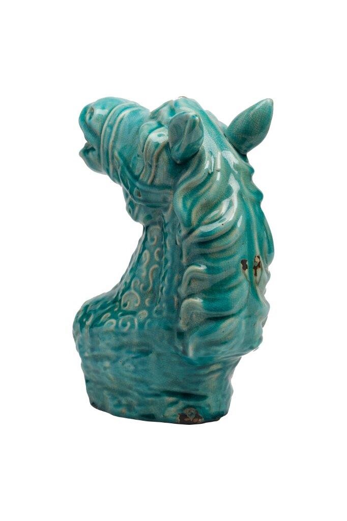 Статуэтка декоративная керамическая 29х23 см зеленая "Голова лошади Cristobal" - изображение 2