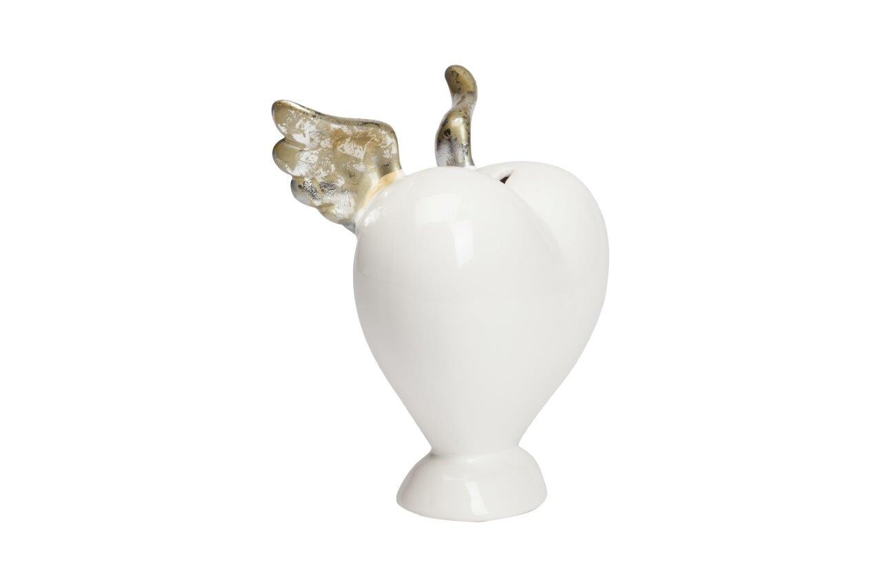 Статуэтка декоративная керамическая 18х18 см белая "Сердце с крылышками Elspeth" - изображение 3