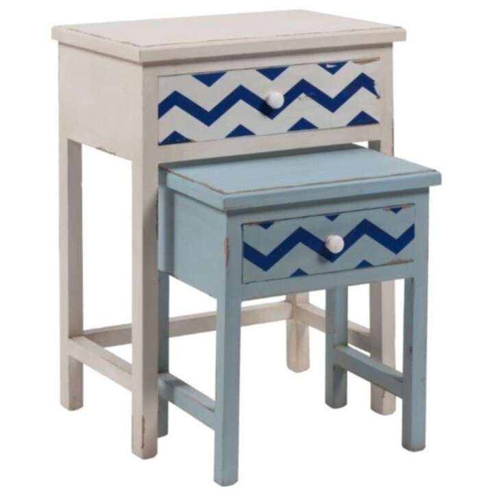 Тумбочка прикроватная голубая Cedric - изображение 2
