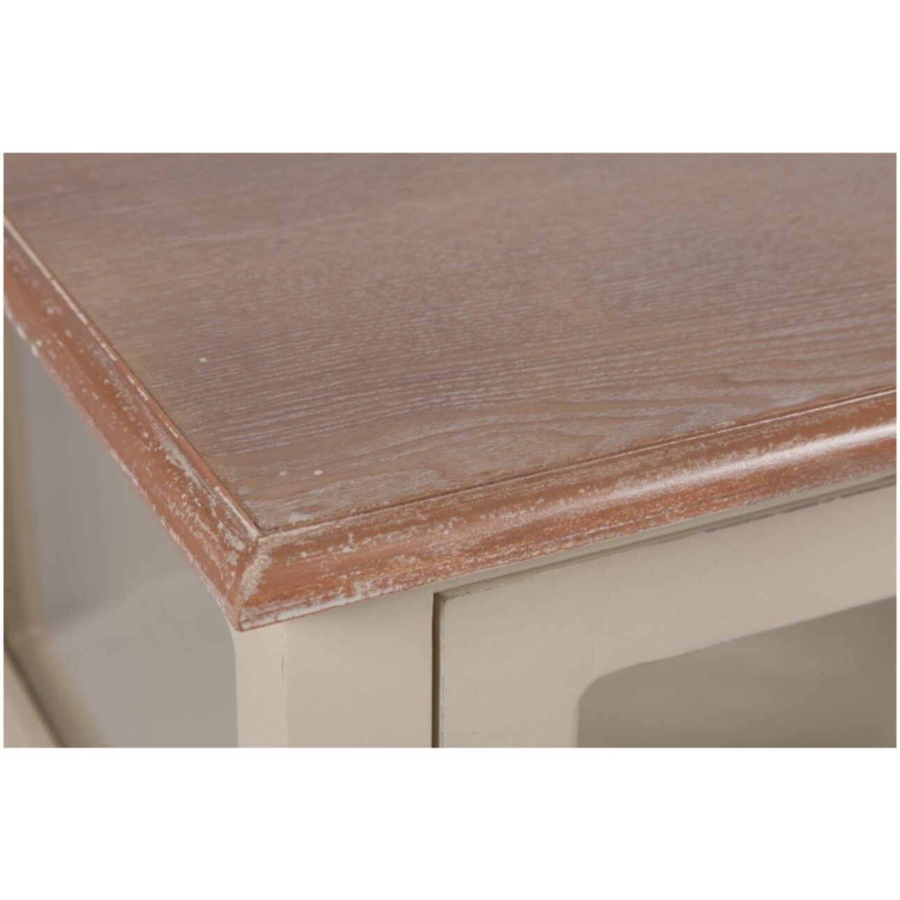 Шкаф-витрина с ящиками низкий бежевый Laurence - изображение 2