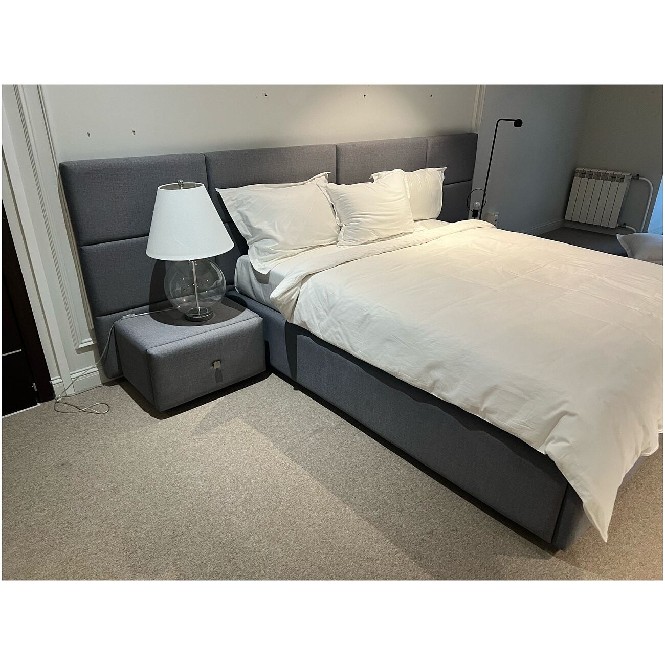 Кровать с 2 тумбочками двуспальная 160х200 см серая "Тренд" - изображение 8