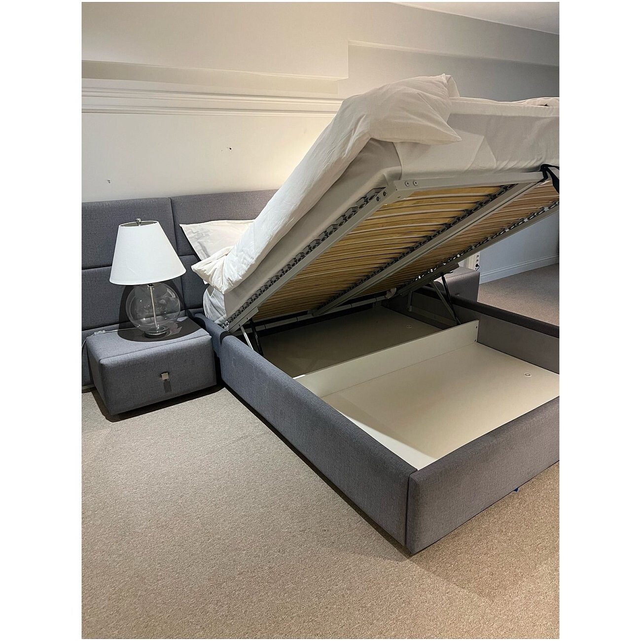 Кровать с 2 тумбочками двуспальная 160х200 см серая "Тренд" - изображение 9