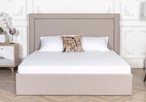 Кровать полутораспальная с подъемным механизмом и ящиком для белья 120х200 пыльно-розовая Мелисса - изображение 1