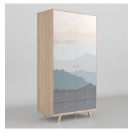 Шкаф двухстворчатый на ножках серый Thimon - изображение 6