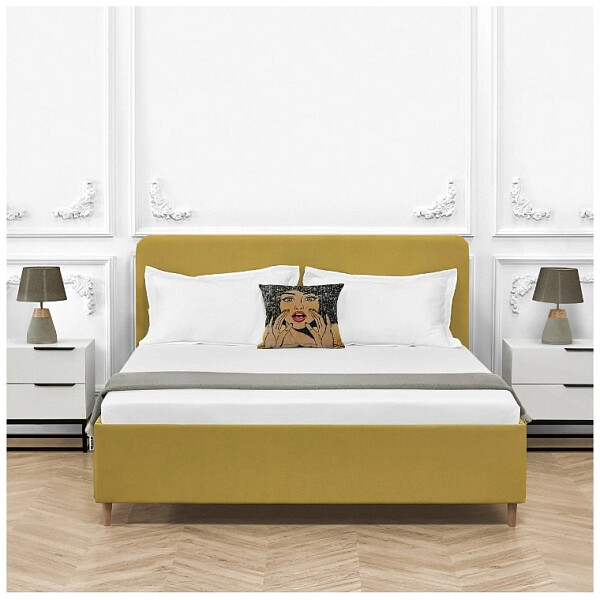 Кровать двуспальная с ортопедическим основанием и высокими ножками 160х200 капри Сканди - изображение 1