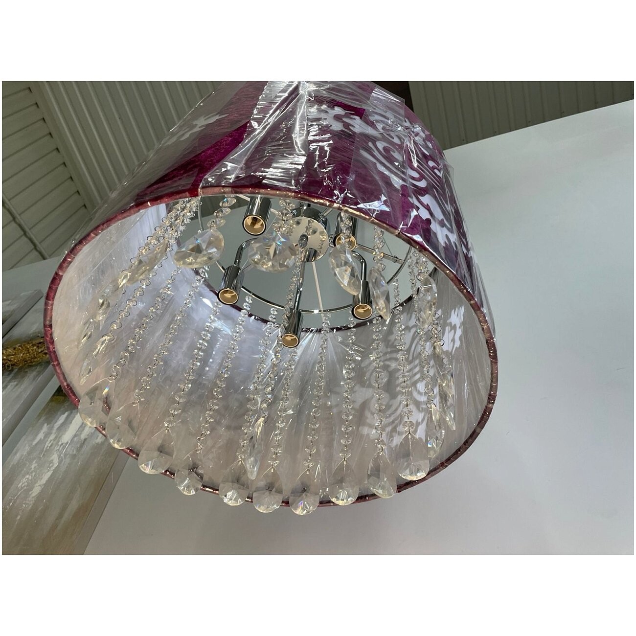 Подвесная люстра Arnamento золото, бордовая - изображение 3