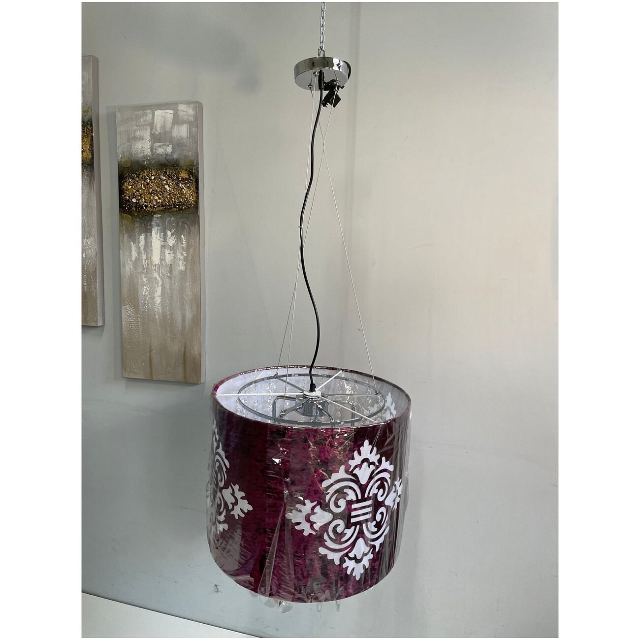 Подвесная люстра Arnamento золото, бордовая - изображение 5