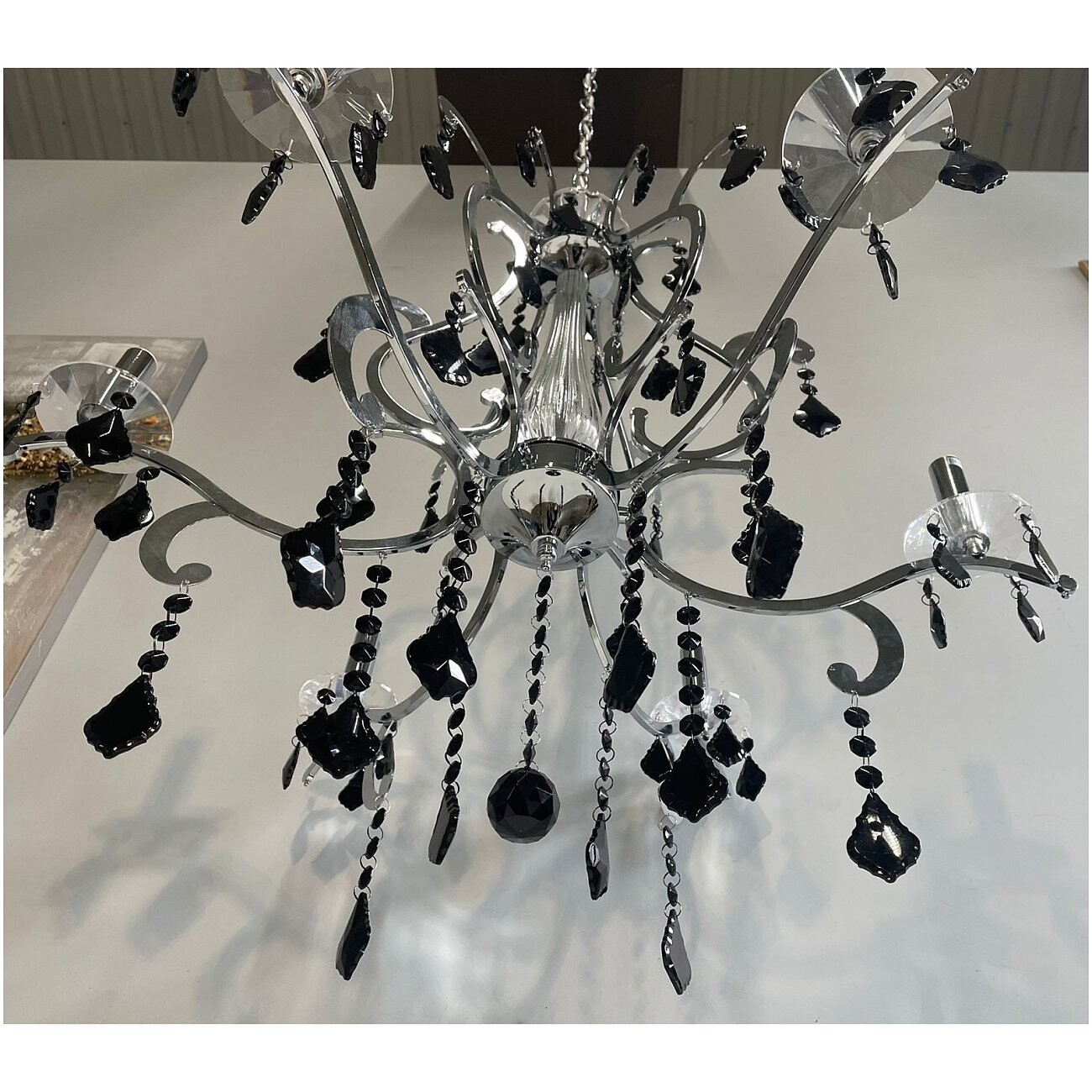 Подвесная люстра-канделябр черная Florentine с подвесками - изображение 2