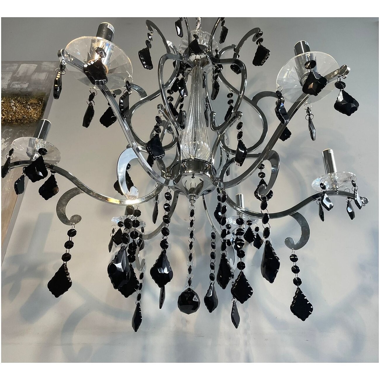 Подвесная люстра-канделябр черная Florentine с подвесками - изображение 3