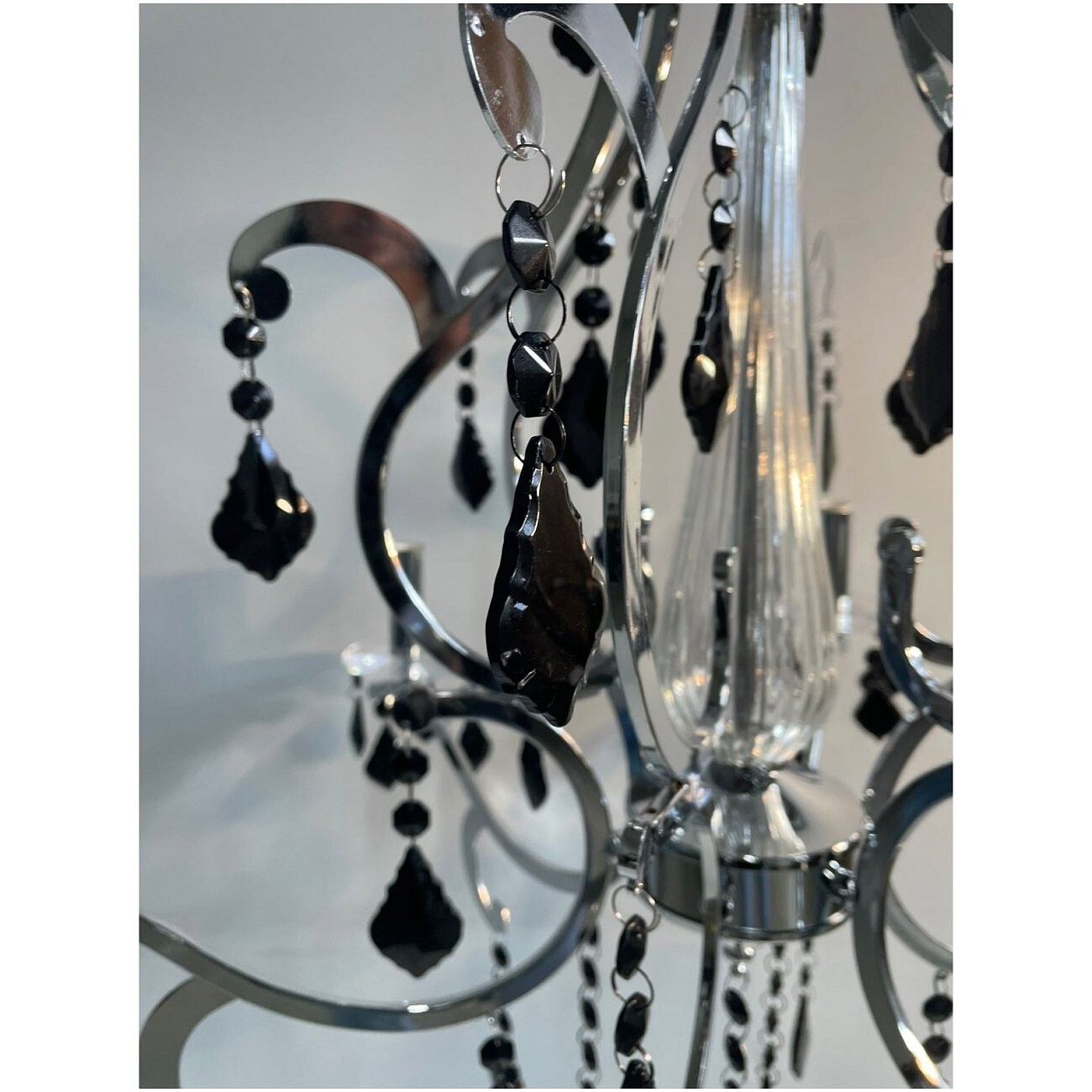 Подвесная люстра-канделябр черная Florentine с подвесками - изображение 4