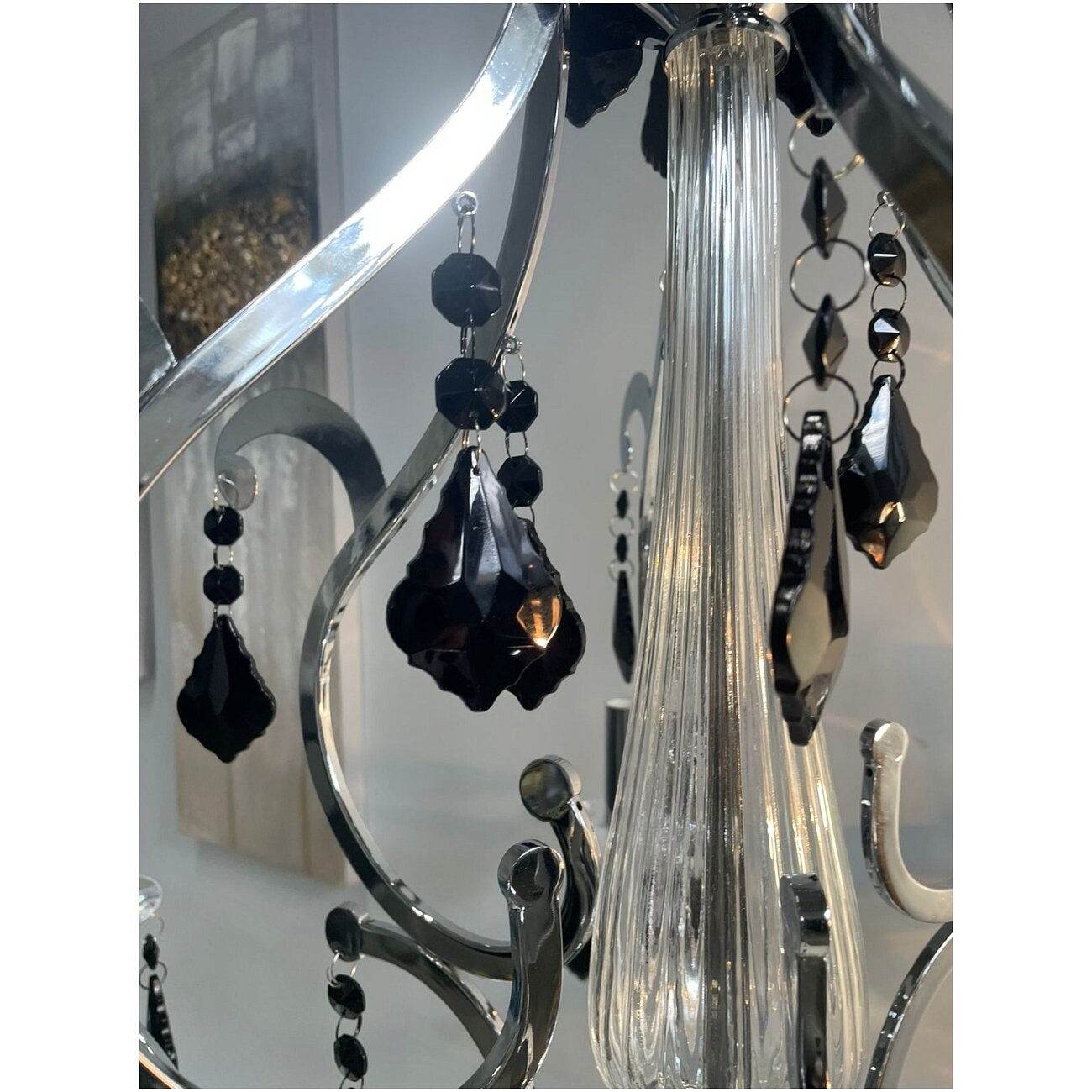 Подвесная люстра-канделябр черная Florentine с подвесками - изображение 5