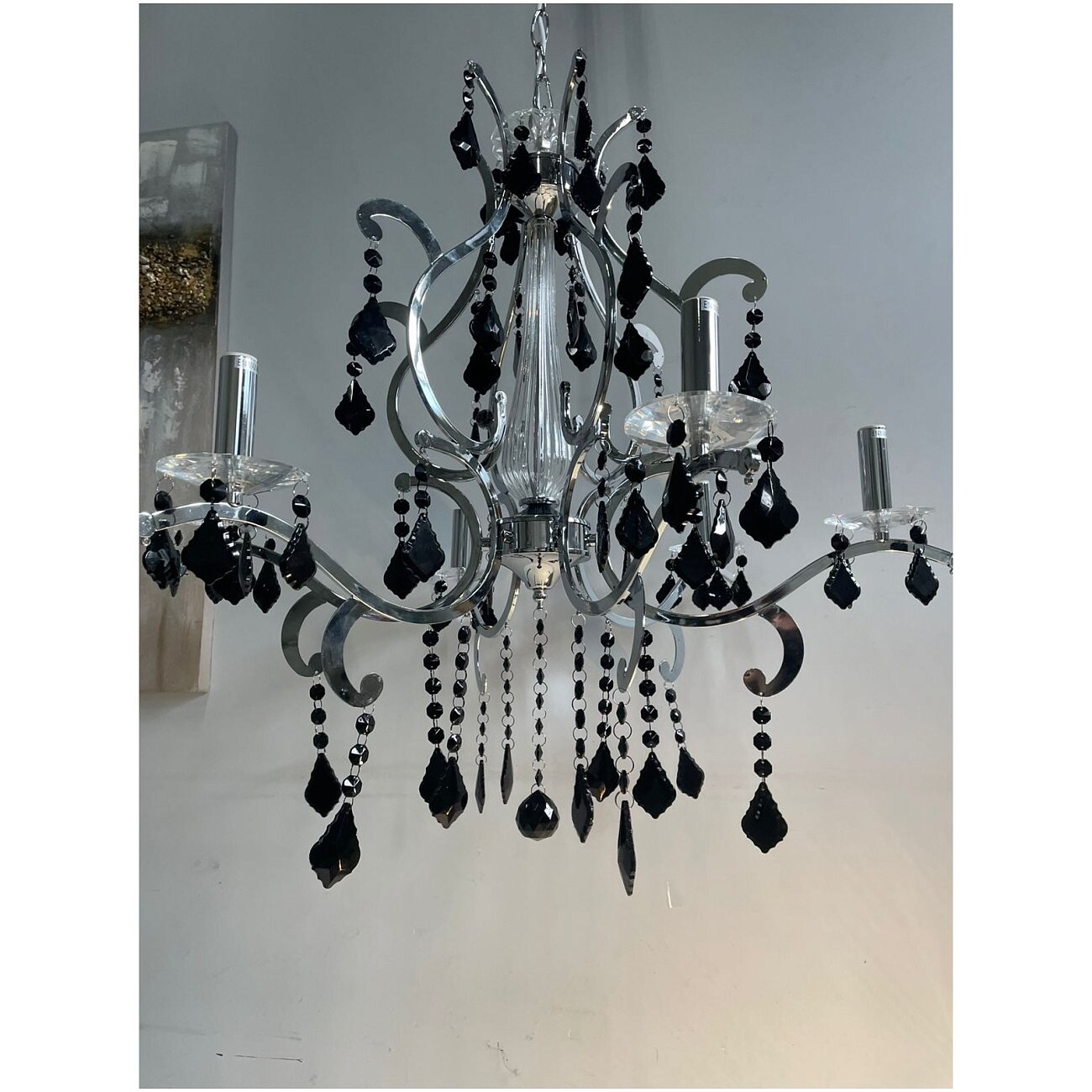 Подвесная люстра-канделябр черная Florentine с подвесками - изображение 7