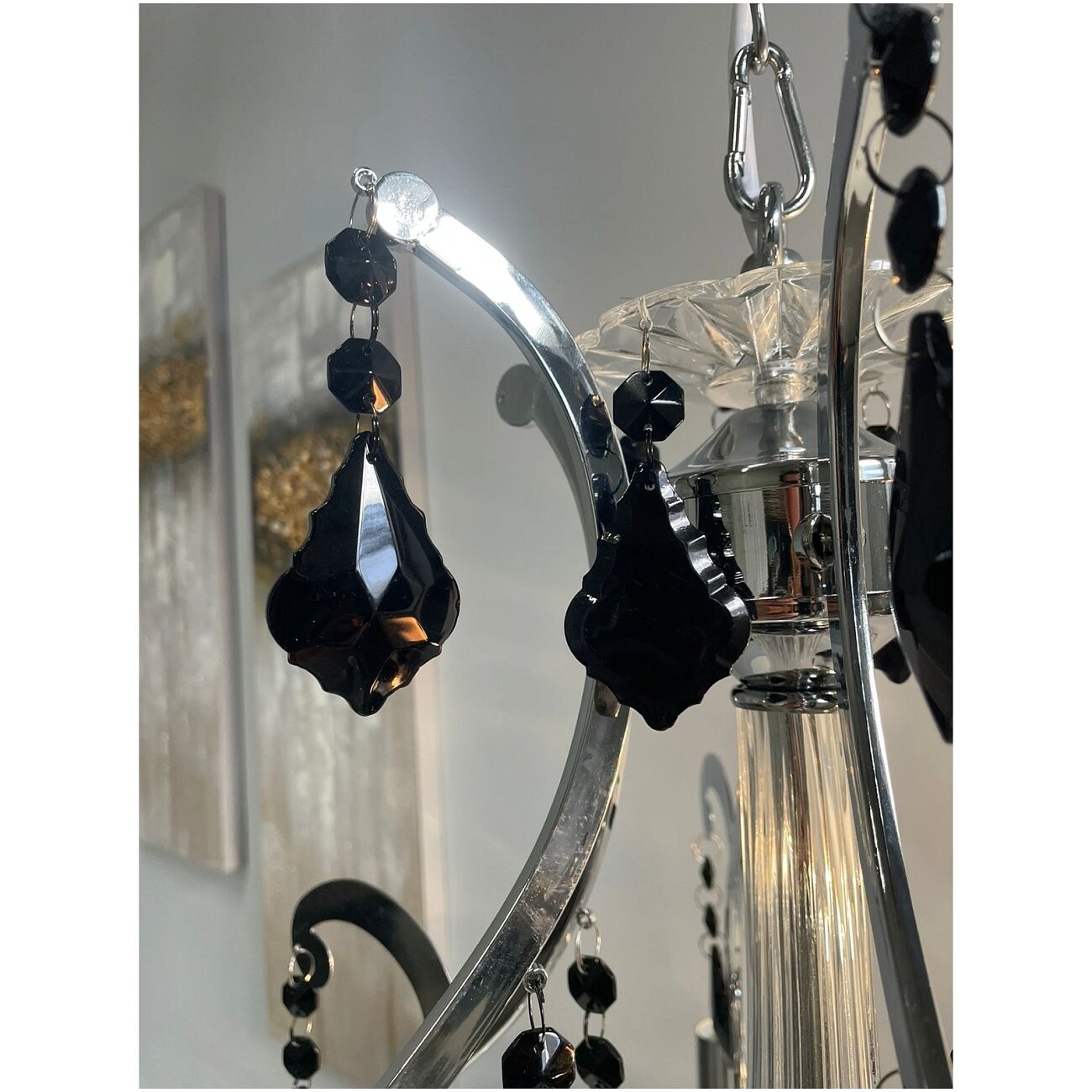 Подвесная люстра-канделябр черная Florentine с подвесками - изображение 8