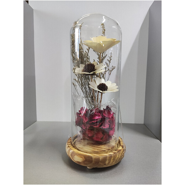 Купол стеклянный Цветы Красный - изображение 1