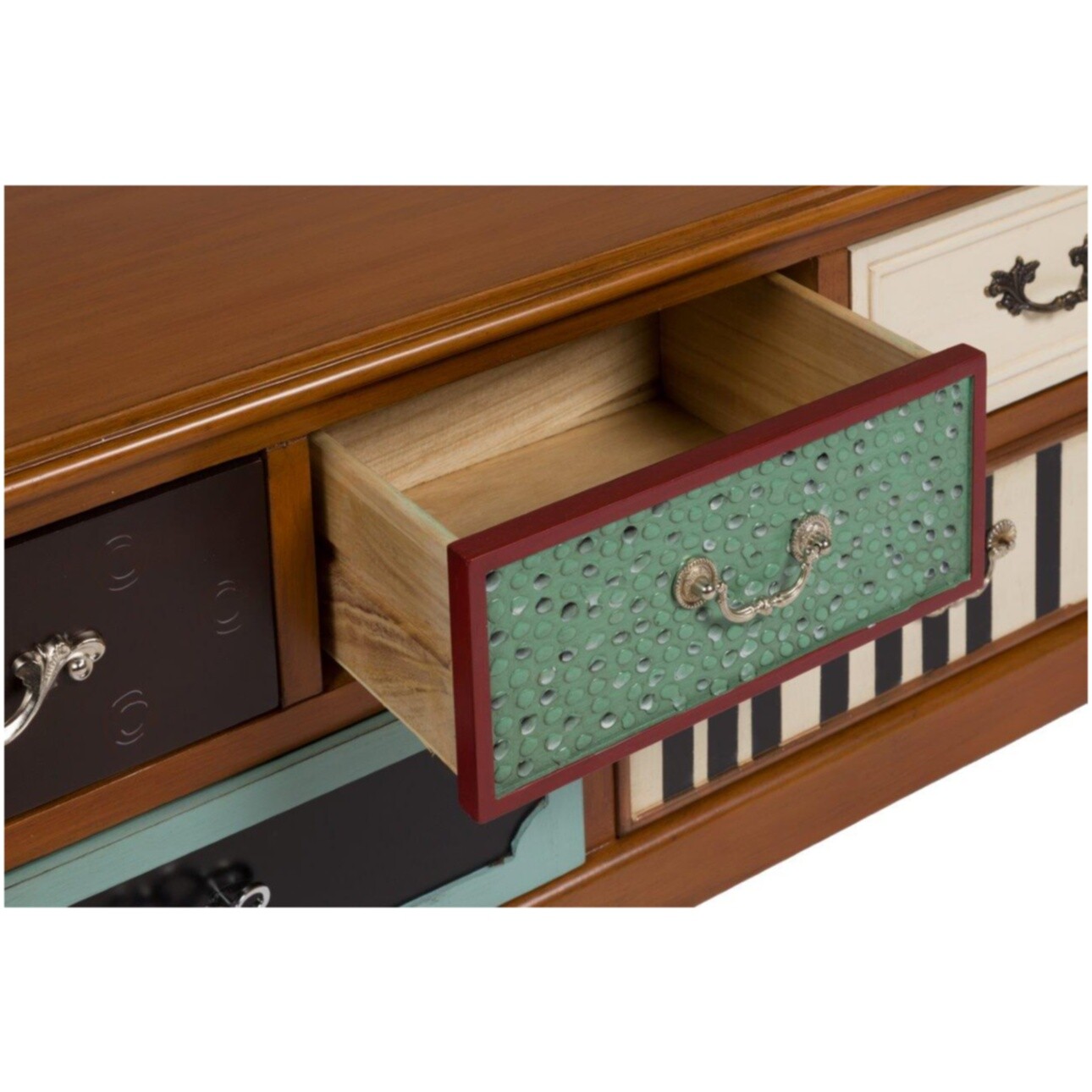 Комод деревянный низкий с 5 ящиками разноцветный Hurtado Big - изображение 2