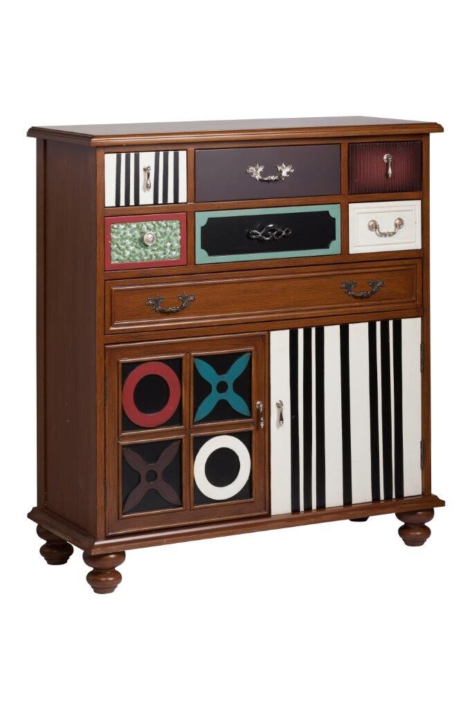Комод деревянный с разноцветными фасадами Sherpon - изображение 3