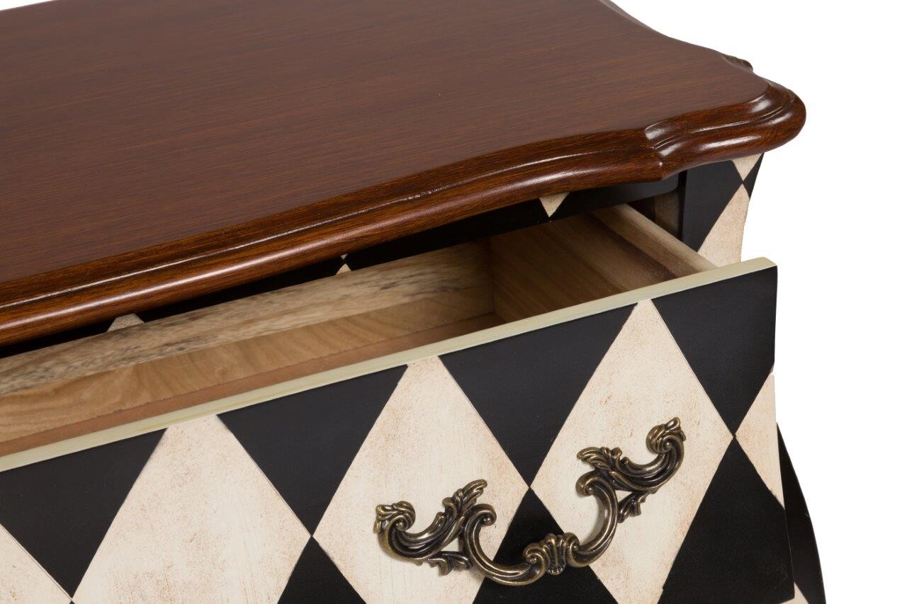 Комод для спальни черно-белый с ромбами Palermo - изображение 2