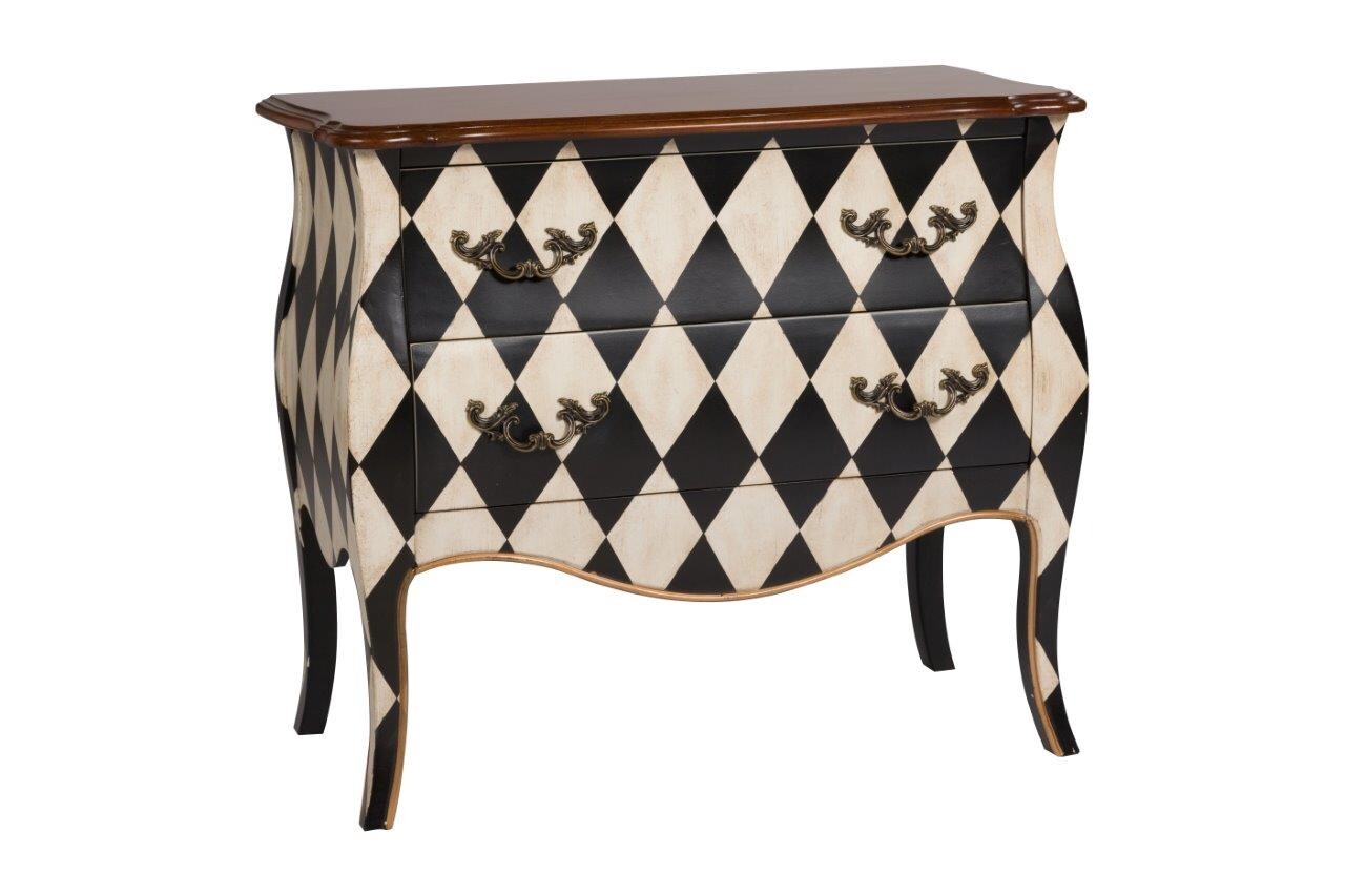 Комод для спальни черно-белый с ромбами Palermo - изображение 3