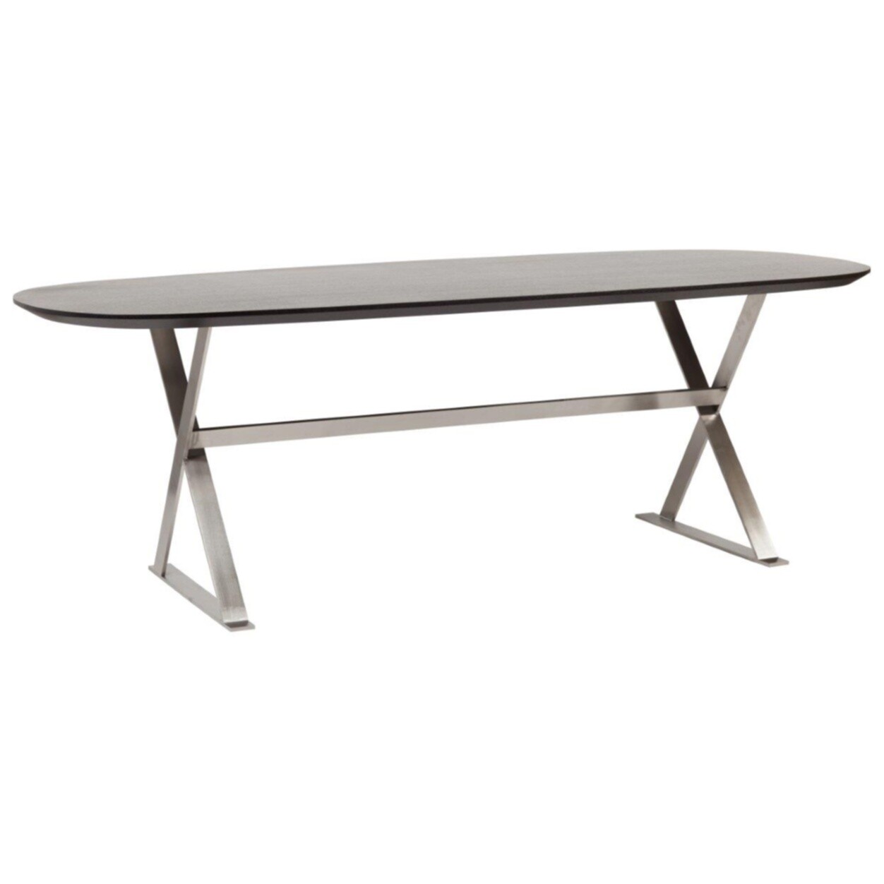 Обеденный стол овальный черный на металлических ножках 220 см Bellini Black Four - изображение 2