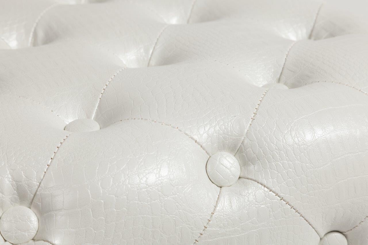 Пуфик квадратный с каретной стяжкой Tutti перламутровый - изображение 2