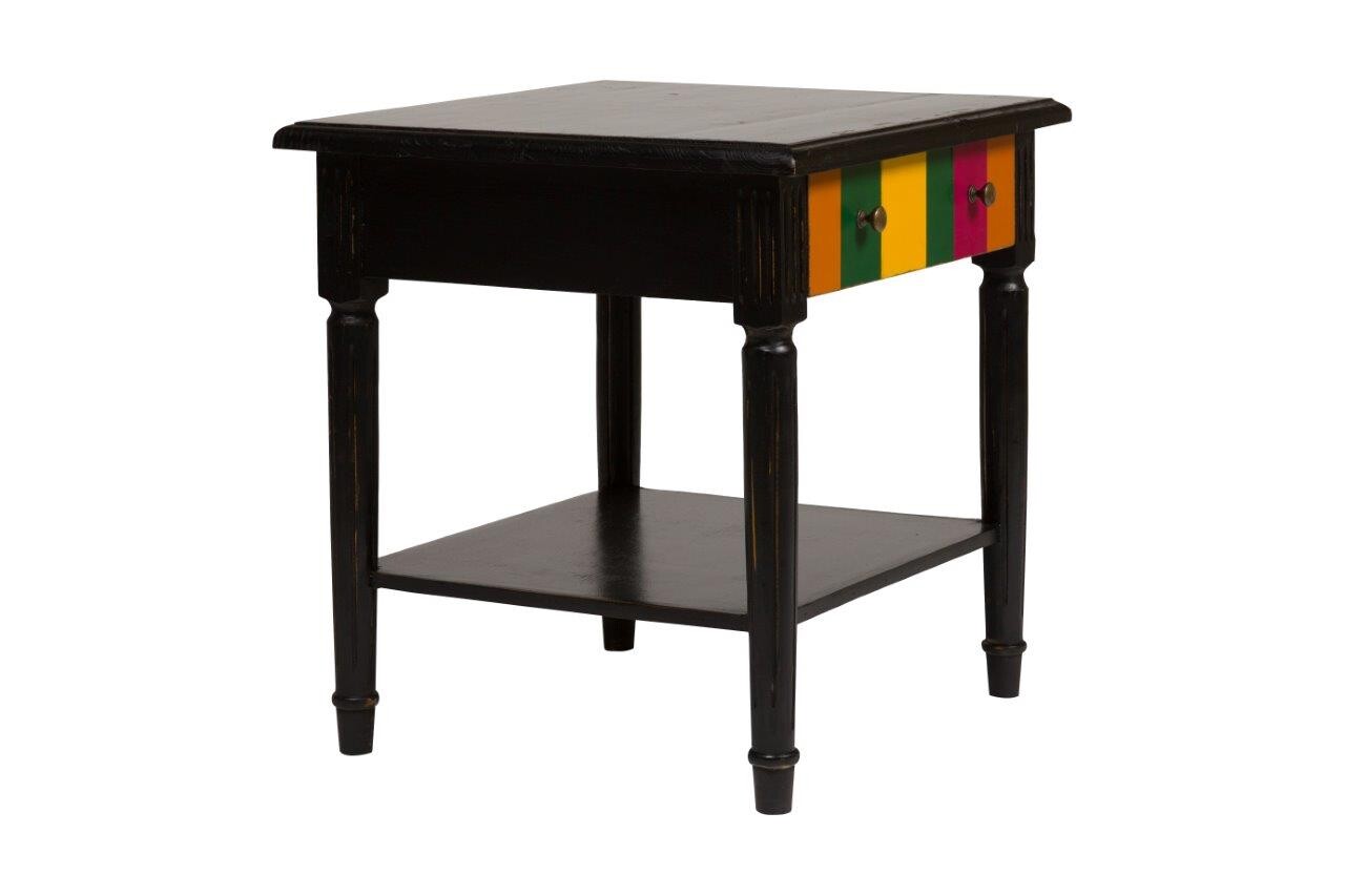 Приставной столик коричневый с ящиком и полкой 60 см Clozett - изображение 3