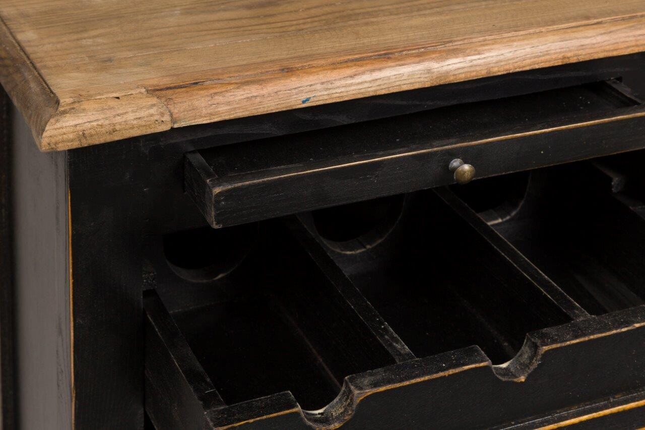 Винный шкаф с полками и ящиками черный Darrell - изображение 2