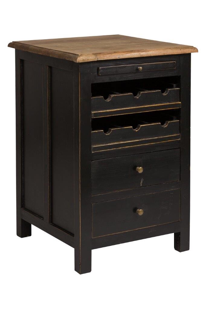 Винный шкаф с полками и ящиками черный Darrell - изображение 3