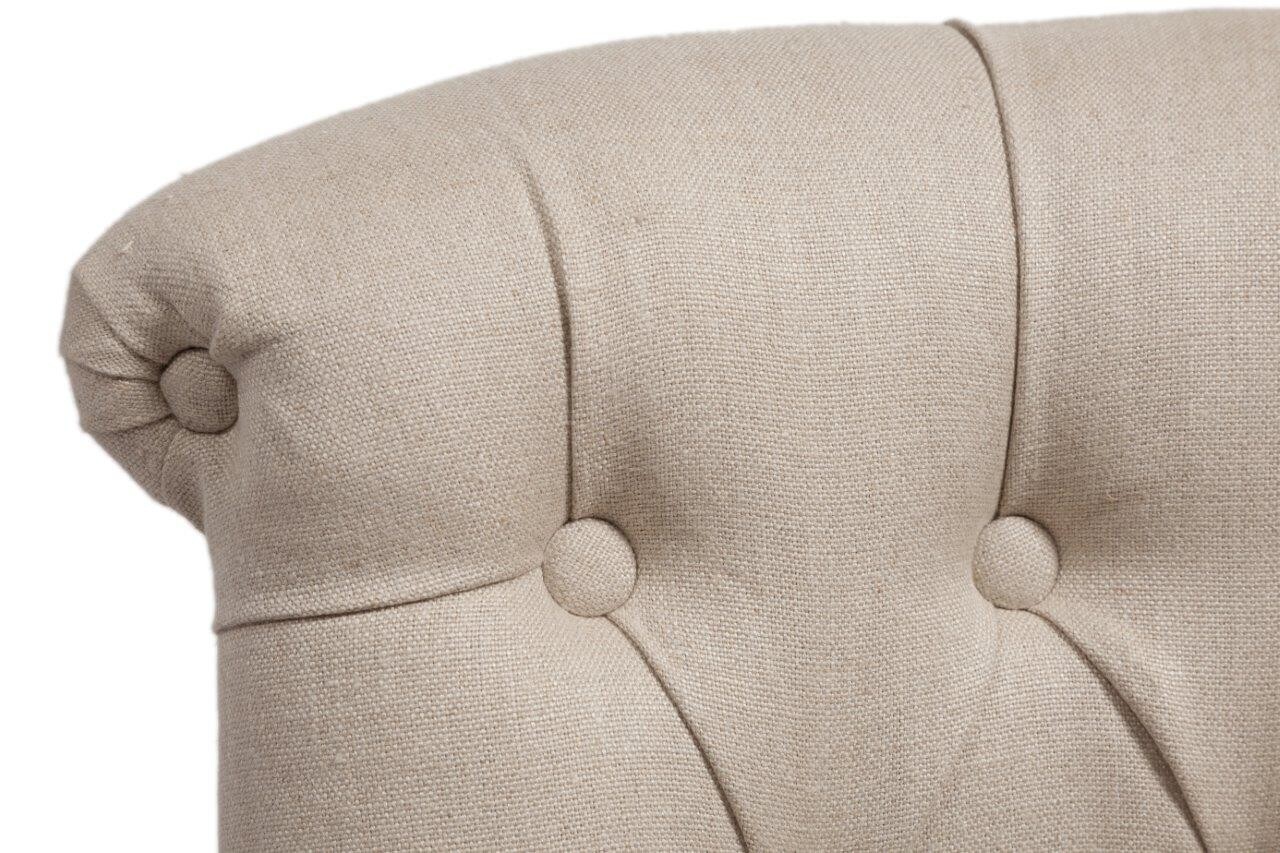 Кресло мягкое с деревянными ножками молочное Sophie Tufted Slipper - изображение 2