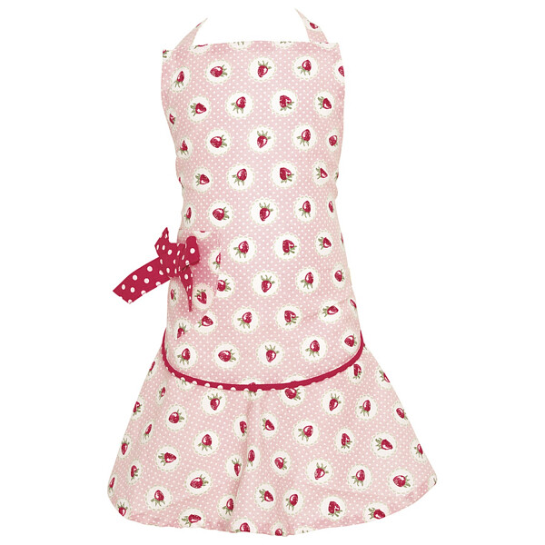 Детский фартук "W/bow Strawberry pale pink" - изображение 1