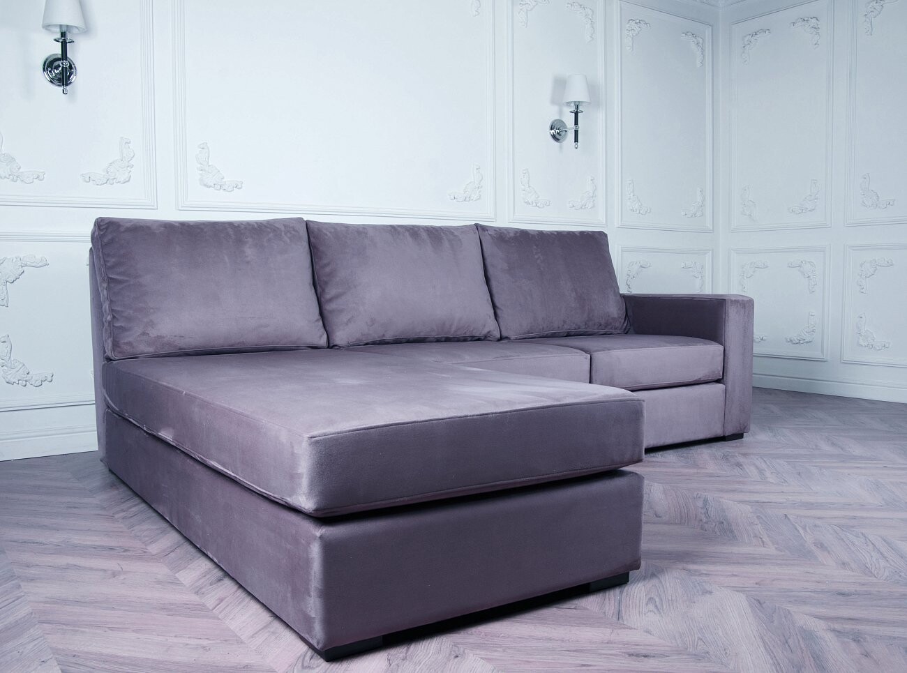 Диван Reid Chaise угловой модульный фиолетовый - изображение 4