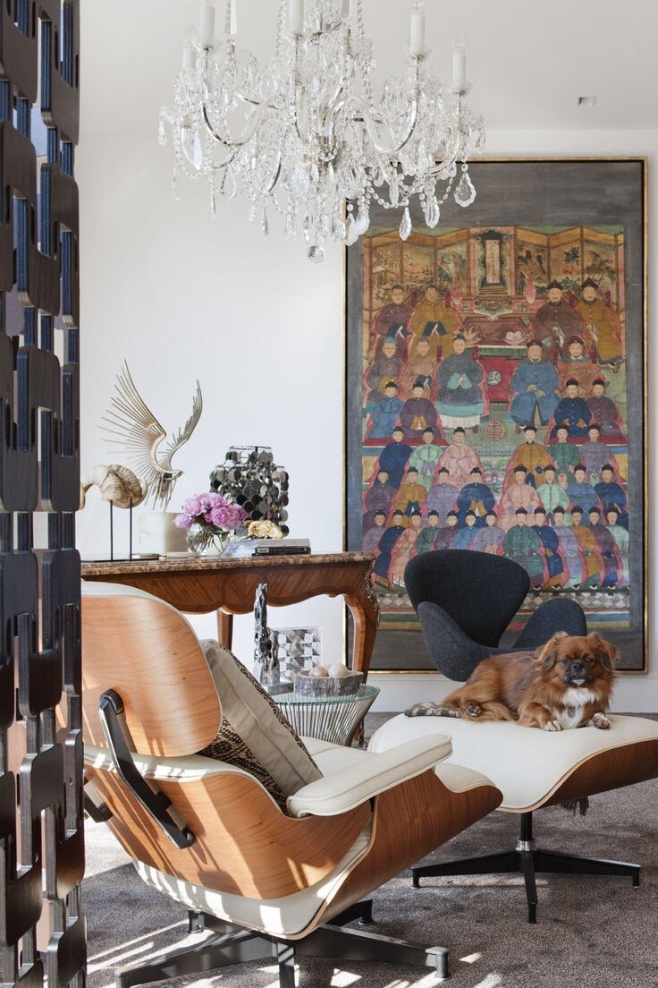 Кресло кожаное с оттоманкой белое Lounge Chair & Ottoman - изображение 3