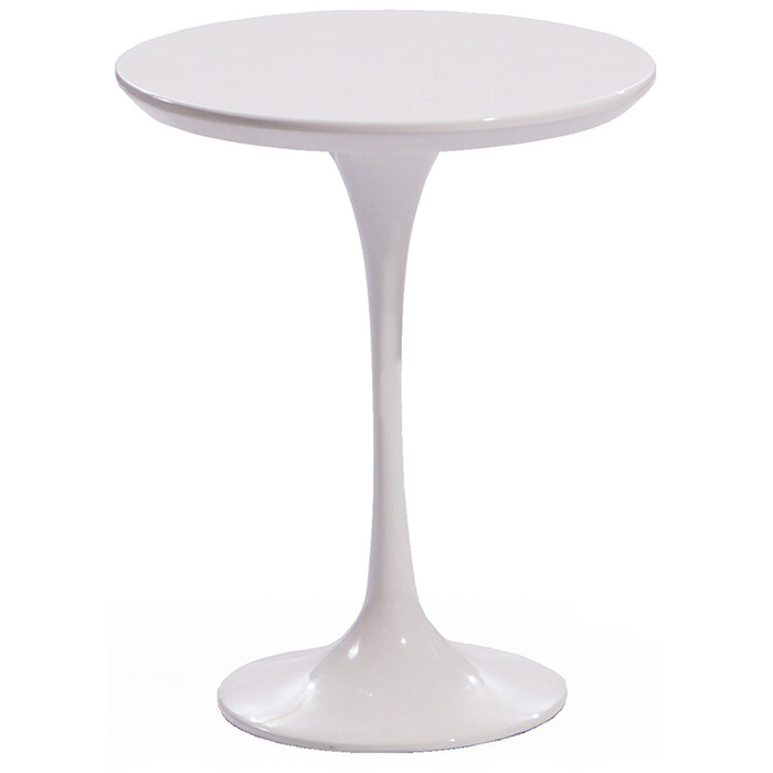 Приставной столик белый круглый акриловый камень Apriori T