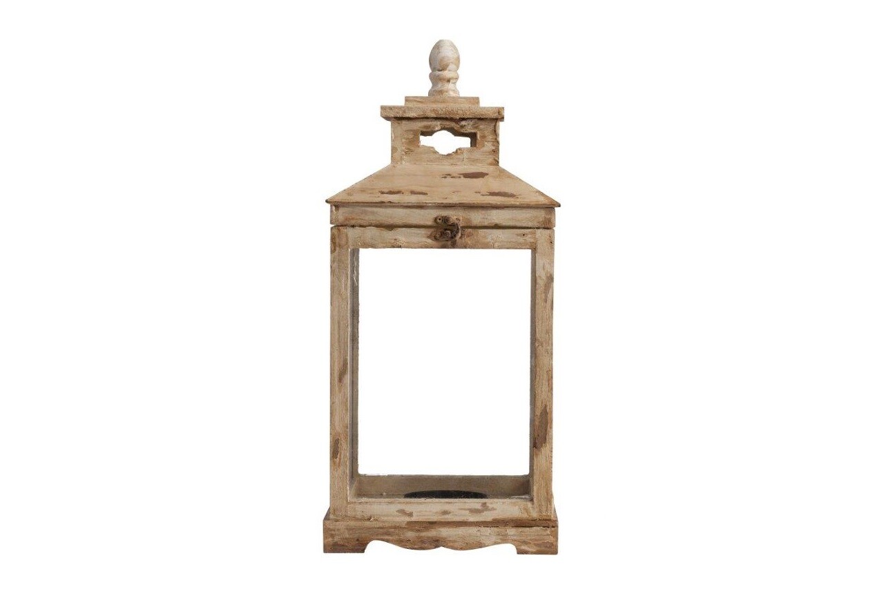 Подсвечник-фонарь деревянный бежевый Gossamer Grande - изображение 3