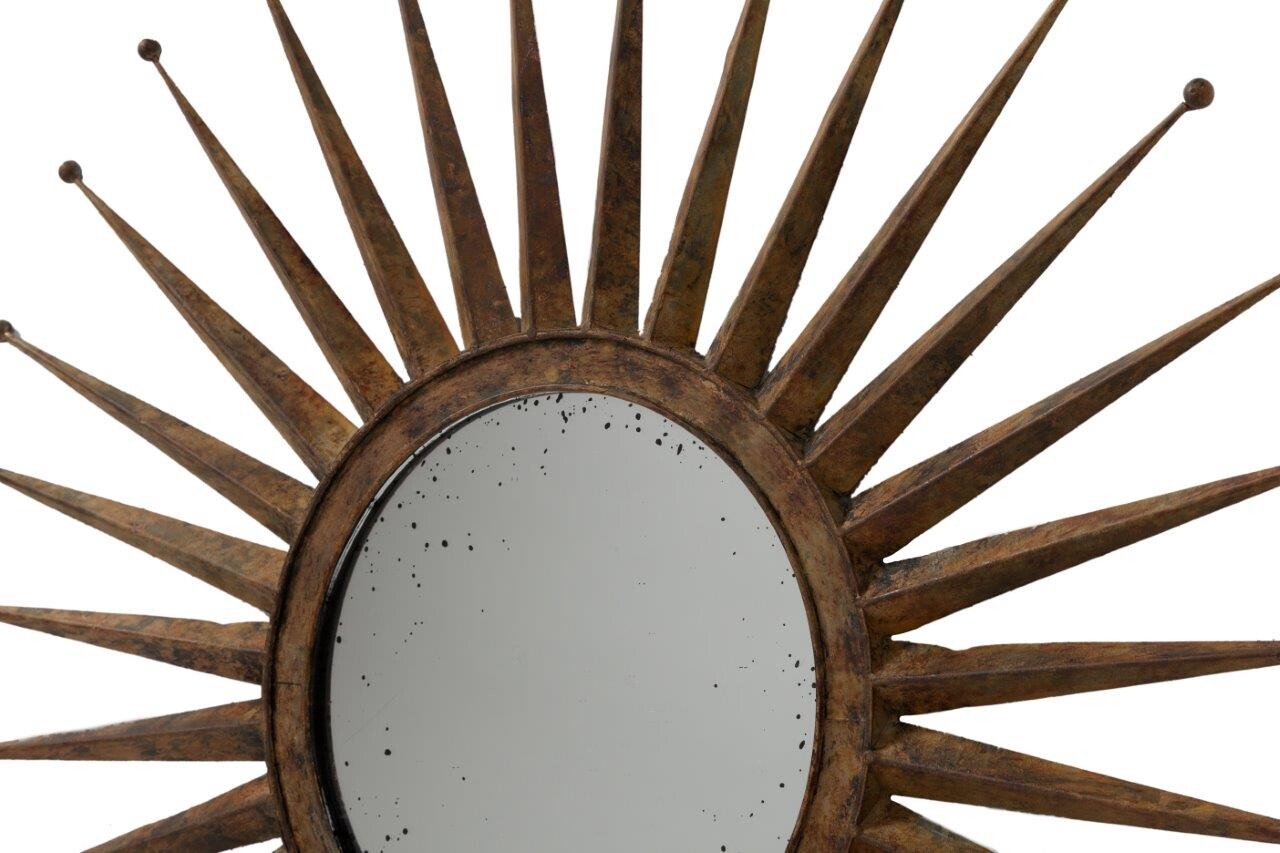 Зеркало-солнце металлическое состаренное диаметр 76 см Starburst Piccolo - изображение 2