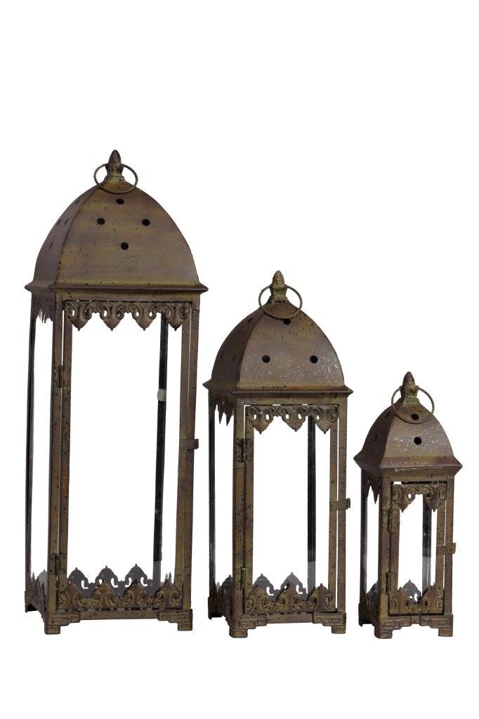 Подсвечник-фонарь металлический коричневый Shanghai Media - изображение 2