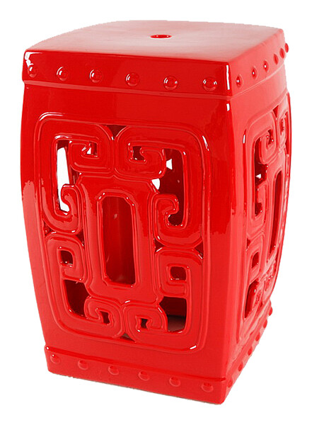 Табурет круглый керамический красный Oriental Stool Red - изображение 1