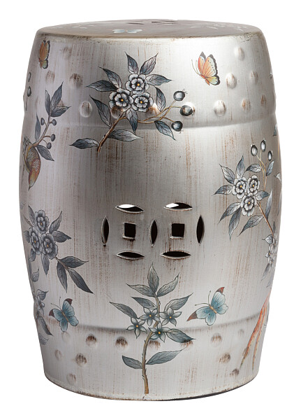 Табурет круглый керамический серебро Garden Stool China - изображение 1