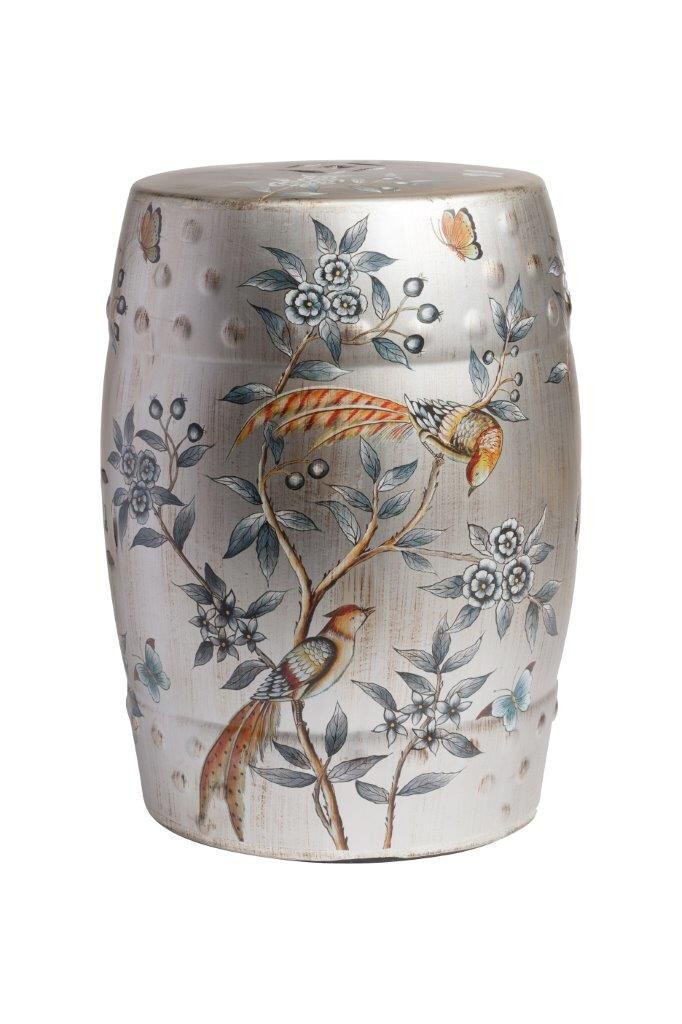 Табурет круглый керамический серебро Garden Stool China - изображение 3